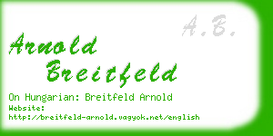 arnold breitfeld business card